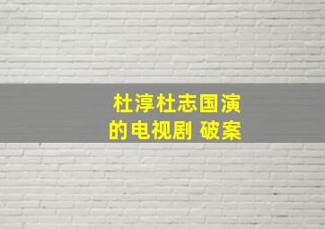 杜淳杜志国演的电视剧 破案